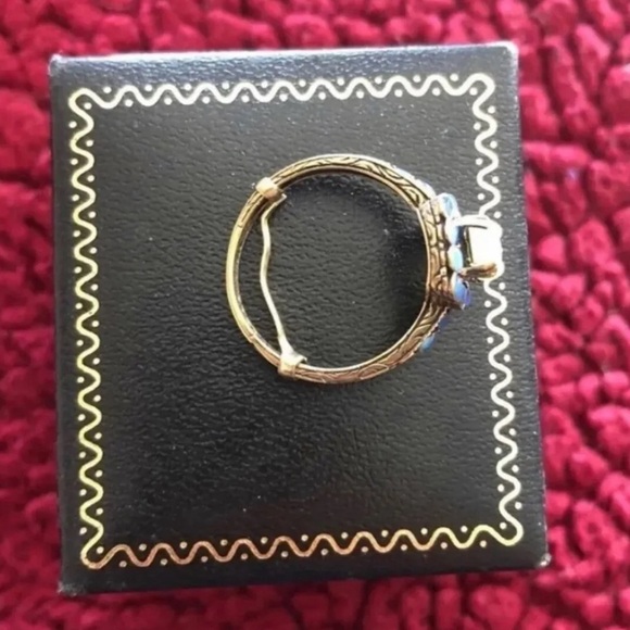 Family,heirloom, antique, art deco, European 14 karat gold fire opal & opal ring - Picture 6 of 6